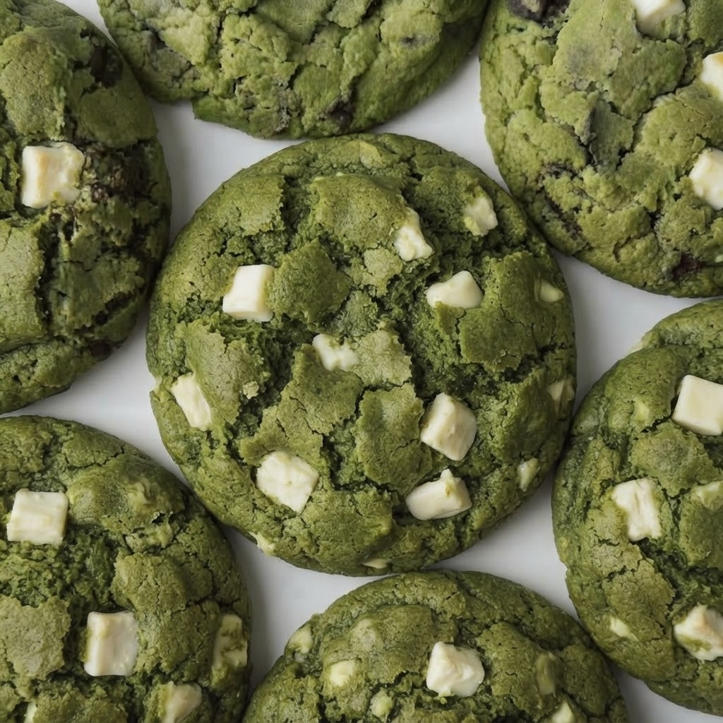 nahaufnahme von Matcha cookies 